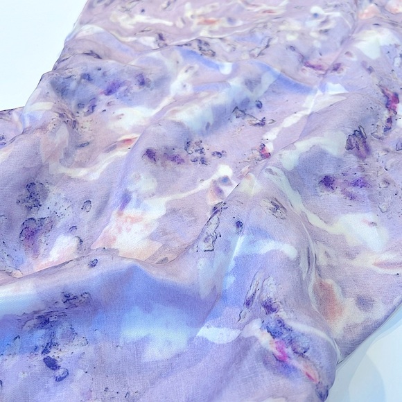 Flora Obscura x J.Crew Cupro-Blend Slip Dress Lavender Fields - Picture 14 of 15